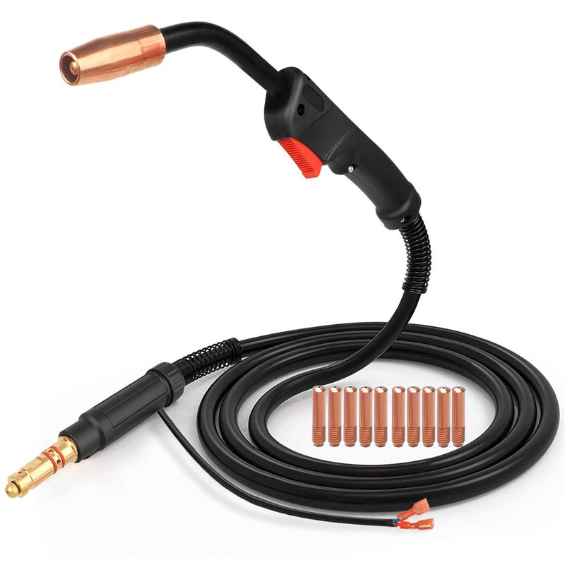 Zinger MIG Welding Gun Torch 100Amp 10' Replacement for Lincoln Magnum 100L K530-5 with 10PCS Mig Welding Contact Tips - Image 1